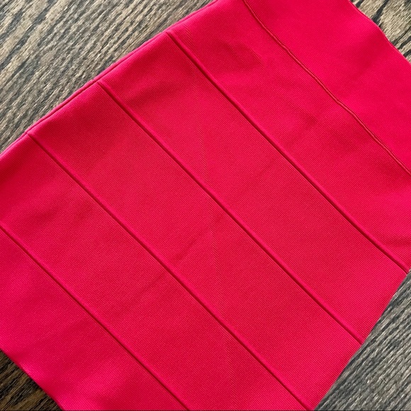 BCBGMAXAZRIA Red Simone Bandage Skirt - Picture 3 of 7